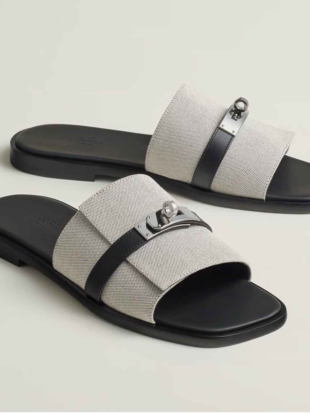 NEW Hermès Gabriel turnlock Slide Sandals for Men EU 41 with Box and Dustbags